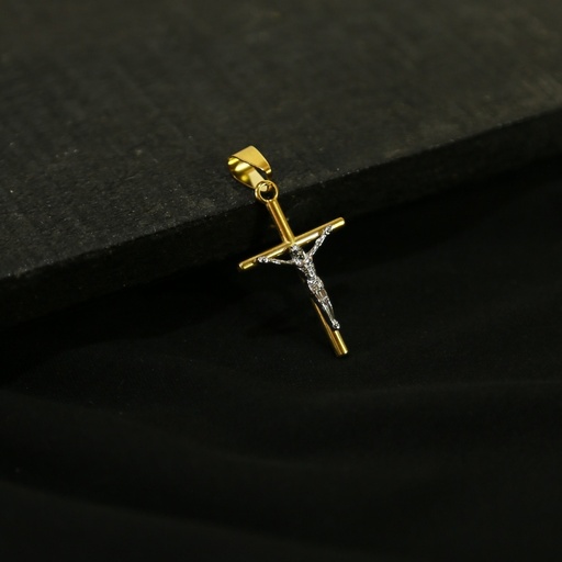 [CRA.09] Cruz en Acero Dorada 34*22mm